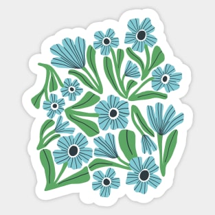 Boho blooms in green and teal Sticker